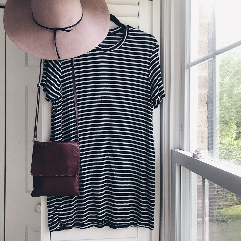 Brandy Melville B&W Striped Tshirt Dress